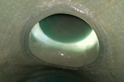 Zoomed In Image of a Lateral Lining Connection Inside an Industrial Plant