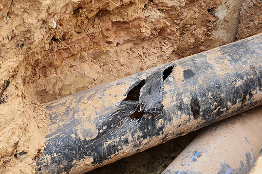 Damaged Industrial Pipeline Wherein Spot Repair is Needed