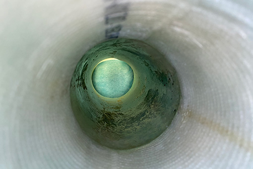 Inside Image of a Pipe Wherein an Internal Point Repair will be Installed