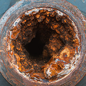 Rusty Municipal Sewer Pipe Lining